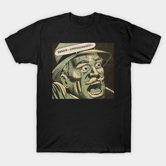 Fearful man in green T-Shirt by Comic Dzyns